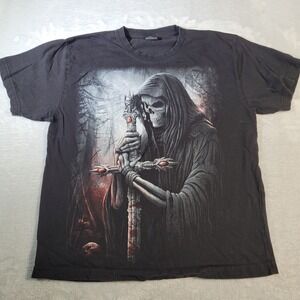 Spiral Direct T Shirt Mens XL Black Grim Reaper Gothic Sword Skull Graphic Tee